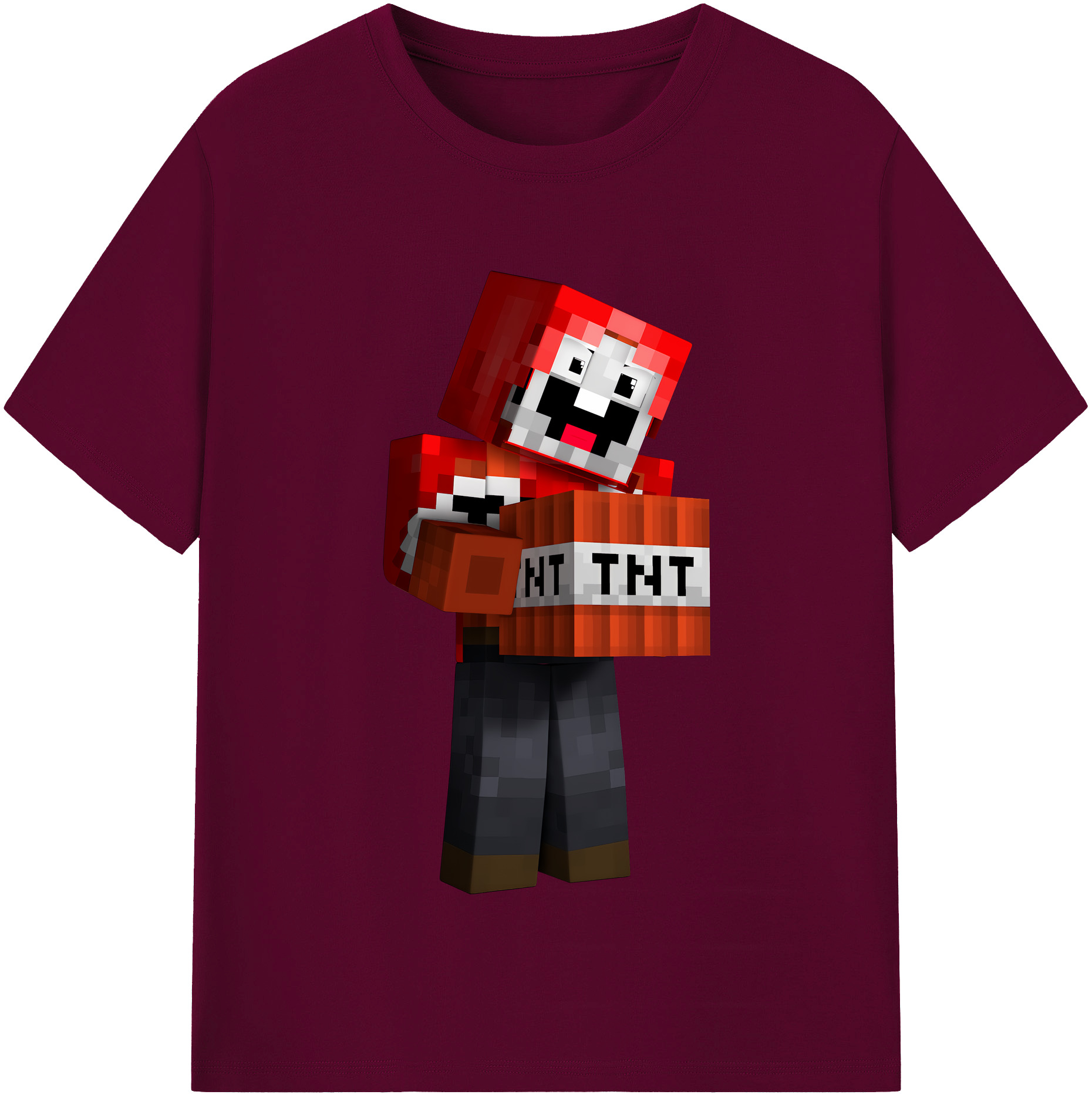 （画像用） マインクラフト ブロックの世界 Minecraft MC Block world レディースカジュアルプリントTシャツ（綿100％）